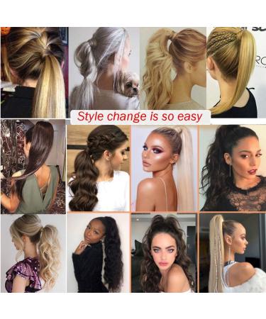 26" Long Straight Wrap around Ponytail Extensions Synthetic Clip in Ponytail Hair Extensions Hairpiece - Natural Black - Buy Online on SooperMarket.com