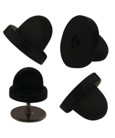 50pcs PVC Rubber Pin Backs Butterfly Clutch Backings Pin Cap Keepers Replacement for Uniform Badges Comfort Fit Tie Tack Lapel Pin Backing Holder Clasp  Black