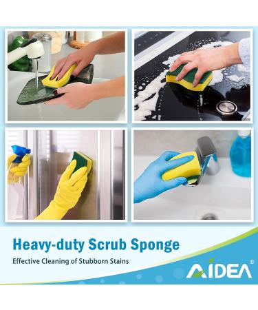 AIDEA Heavy Duty Scrub Sponge-12 Count | Stink Free Eco Scrub Pads for Effortless Cleaning | Dishes, Pots, Pans | 4.3 x 3.12 x 1.2 | Pack of 1 - Buy Online on SooperMarket.com