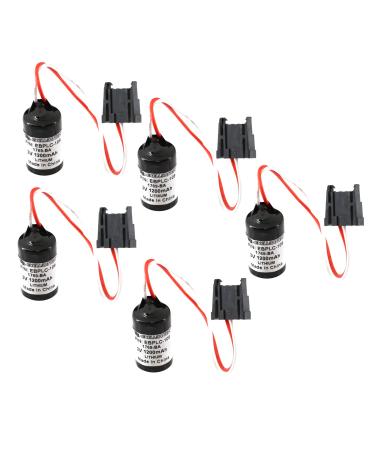 (5-Pack) 3V PLC Battery Replaces Micro 1400 Micro 1500 1747BA 1769-BA 1769-BA2 41761 41763 41764 SLC5/01 SLC500 1769-L23-QBFC1B 1769-L23E-QB1B 1769-L23E-QBFC1B 1769-L32E