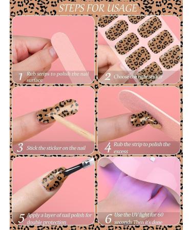 Kalolary Gel Nail Polish Strips Nail Gel Art Sticker Waterproof Full Nail Wraps Decal Sets with Scissors Nail File and Stick for Women Girls Nail Art Decor (UV/LED Lamp Required)-14 - Buy Online on SooperMarket.com