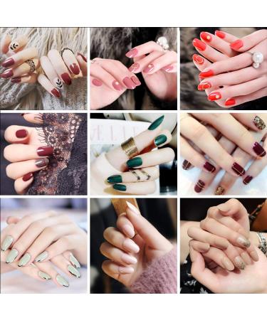 Noverlife 1200PCS Clear & Natural Round Acrylic Fake Nails - 10 Sizes Full Cover Short Oval False Nails for Nail Salon DIY Nail Design - Buy Online on SooperMarket.com