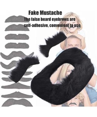 Fake Mustache and Fake Eyebrows Kit Self Adhesive Beard Eyebrow Stickers Fancy Costume Fake Beard for Masquerad Costume Party - Buy Online on SooperMarket.com