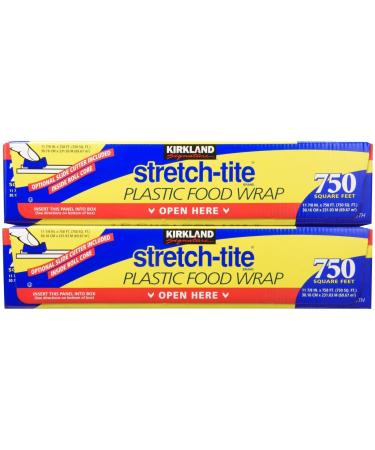 Kirkland Signature Stretch-Tite Plastic Wrap - 11 7/8 x750 feet -2 Count (Pack of 1)