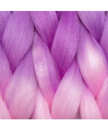 Tess Braids Blue 60 cm Extensions - 5 Pack Jumbo Kanekalon Ombre Hair Braids (Blue/Purple/Pink) for Box Braids - 100g per Bundle - Buy Online on SooperMarket.com