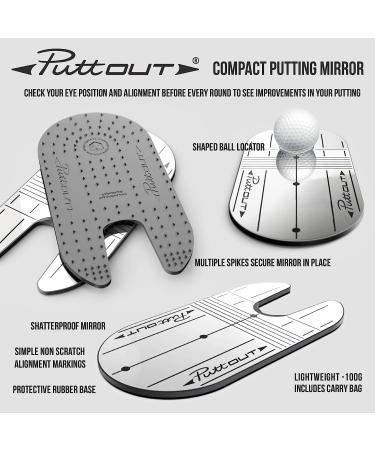 PuttOut Compact Putting Mirror - Improve Alignment & Eye Position Anywhere - Buy Online on SooperMarket.com