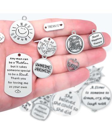 350Pcs Motivational Keychain Set with 50 Inspirational Charms, Leather Tassels, Keyrings, and Jump Rings - DIY Crafting Kit - Buy Online on SooperMarket.com