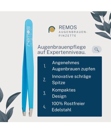 Buy REMOS Professional Blue Tweezers with Extra Fine Tips for Precision Eyebrow Plucking - International Shipping Available - Buy Online on SooperMarket.com