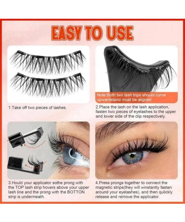 Magnetic Eyelashes Natural Look Reusable Magnetic Eyelashes Kit with Applicator Magnetic Eyelashes without Eyeliner Magnetic Lashes Natural Magnetic Eyelashes 3D Magnetic Eyelashes No Glue Needed - Buy Online on SooperMarket.com