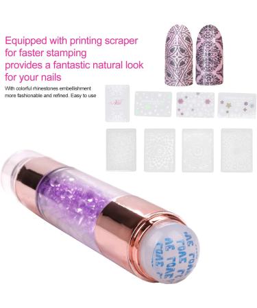 Premium Nail Studio Manicure Stamp Kit - 4 Silicone Sets & Double-Head Nail Art Tools for Home Use - Buy Online on SooperMarket.com