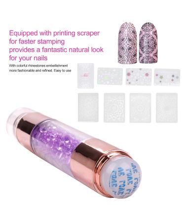 Premium Nail Stamping Plates Set - 4 Double Silicone Stamper Heads & Nail Art Tools for DIY Home Salon - Buy Online on SooperMarket.com
