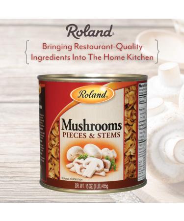 Roland Foods Canned Mushroom Pieces and Stems 16oz - Specialty Imported Food - Buy Online on SooperMarket.com