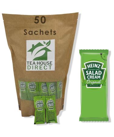 Heinz Deliciously Zingy Original Salad Cream Sauce - Elevate Your Salads with Classic Flavor - Single-Serve Packet for On-the-Go Enjoyment Anytime Flavour Boost - 50 Sachets Zesty Pack of 50