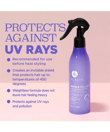 Luseta Biotin & Collagen Heat Protection Spray - Prevent Hair Breakage 8.5oz | Ideal for Men & Women | International Shipping - Buy Online on SooperMarket.com