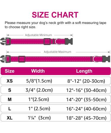 Joytale Reflective Dog Collar for Small Dogs - Hotpink S | Durable Stylish & Safe - Buy Online on SooperMarket.com