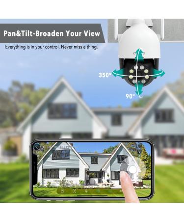 Dekco 2K Outdoor WiFi Security Camera with 360 Pan-Tilt View, Motion Detection, Siren, 2-Way Audio, Full Color Night Vision - Waterproof Dome Surveillance Camera for Home - 3MP, 1 Pack - Buy Online on SooperMarket.com