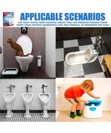 12PCS Box Toilet Cleaning Tablets Toilet Cleaners with Bleach Slow Releasing for Bathroom Toilet Tank - Buy Online on SooperMarket.com