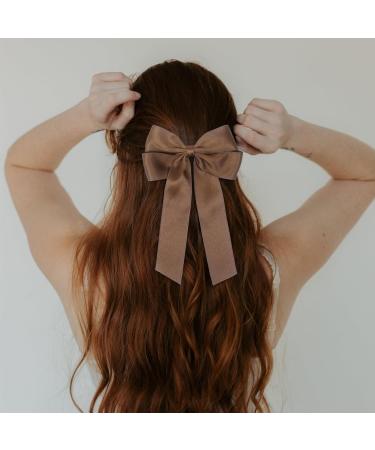 Pack of 2 Hair Bows Hair Clips with Bow Bow Hair for Girls Women (Black Brown) - Buy Online on SooperMarket.com