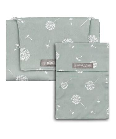 Mimuselina 2 Pack: Baby changing pad on the way + diaper bag for on the go - foldable diaper pad and water -repellent with diaper pocket - portable diaper pad dirt -repellent pack mint