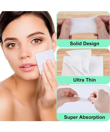 500 Pcs Makeup Cotton Pads Natural Premium Non-Woven Square Cosmetic Cotton Pads Makeup Facial Soft Cut Cotton for Skin Care or Remove face/Eyes and Lips Makeup (Thin) - Buy Online on SooperMarket.com