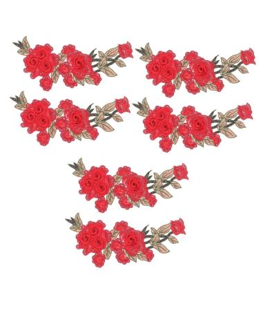 KALLORY 6 Pcs Embroidery Appliqu Flower Decals Embroidery Paste Diy Craft Supply Folk- 3d
