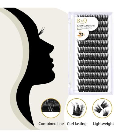 D Curl 10mm Volume Cluster Lashes B&Q 72 Clusters | Soft DIY Wispy Eyelash Extensions - D-10mm B37 - Buy Online on SooperMarket.com