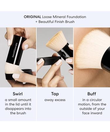 bareMinerals Original Get Started Kit - 4 Piece Vegan Mineral Makeup Set | Travel Sizes Foundation Primer Powder & Brush - Medium Beige 12 - Buy Online on SooperMarket.com