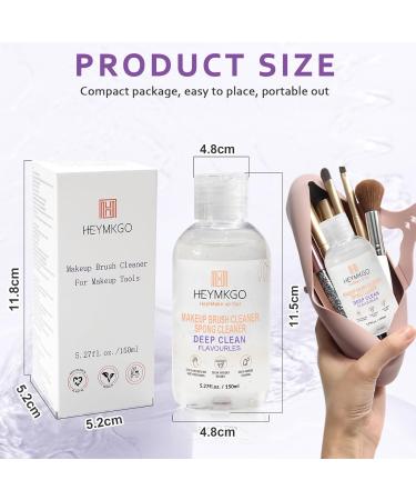 HEYMKGO Makeup Brushes Cleaner for Deep Cleaning All Types of Brushes Sponge and Puff Fragrance-Free No Harsh Chemicals & Cruelty-Free for Makeup Lovers & Professionals 5.27fl.oz./150ml - Buy Online on SooperMarket.com