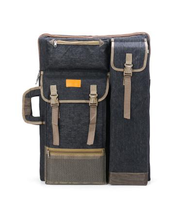 TRANSON Art Portfolio Case Artist Backpack Canvas Bag Large 26 x 19.5 Black Color