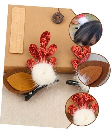 ABOOFAN 4 Pairs Christmas Antler Hair Christmas Hair Barrettes Reindeer Hair Accessory Reindeer Cosplay Clip Hair Clips for Kids Christmas Hair Pin Antlers Flocked Plastic Woman Cute - Buy Online on SooperMarket.com