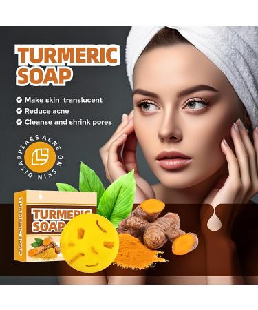 TBeautfave Turmeric Soap Natural Soap for Face & Body Organic Soap Turmeric Brightening Soap Handmade Soap Bar for for Acne & Dark Spots Moisturizing Deep Cleansing Erase Fine Lines - Buy Online on SooperMarket.com