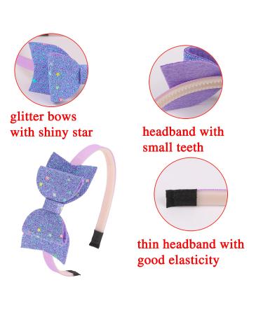 XIMA Bow Headbands for Girls - 10pcs Sequin Glitter Hair Bands for Kids - Stylish 3.5 Bow Accessories - Buy Online on SooperMarket.com