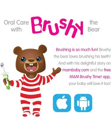 MAM Baby's Brush Set (2 Training Toothbrushes 1 Safety Shield) Baby Toothbrushes with Brushy the Bear Interactive App For Boy 5+ Months Blue - Buy Online on SooperMarket.com