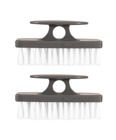 Superio Stiff Nail Brush Cleaner with Handle- 2 Pack Durable Brush Scrubber to Clean Toes Fingernails Hand Scrubber All Surface Cleaning White Heavy Duty Scrub Brush Stiff Bristles Easy to Hold