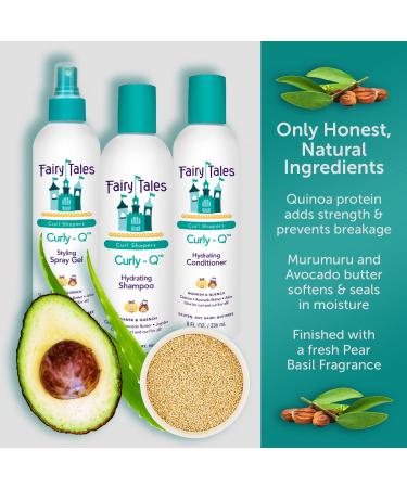 Fairy Tales Curly Q Daily Kids Shampoo & Conditioner - Hydrating Set for Curly Hair | Paraben, Sulfate, Gluten, Nut Free - Buy Online on SooperMarket.com