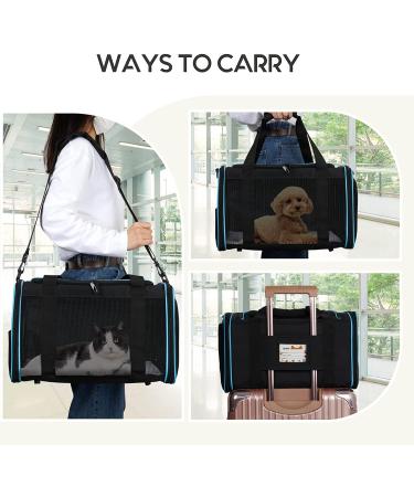 Zbrivier Soft Cat & Dog Carrier - Airline Approved, TSA Approved, Locking Zipper - Medium Black - Buy Online on SooperMarket.com
