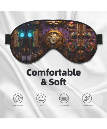 SSIMOO Bronze Gears Clock Eye Mask - Soft Breathable Travel Eye Patch for Relaxation | International Shipping - Buy Online on SooperMarket.com