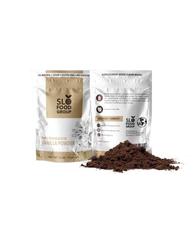 Slofoodgroup - Madagascar Vanilla Bean Powder -  .5 oz. - Made from Premium Whole Ground Grade A Vanilla Beans from Madagascar - For Cooking, Baking, and Ice Cream Desserts 0.5 Ounce (Pack of 1)
