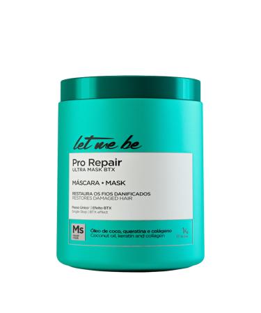 Let Me Be - BTX Hair Pro Repair Ultra Mask one step Professional Volume Reducer Collagen & Keratin Coconut Oil Organic & Formaldehyde Free (1Kg)