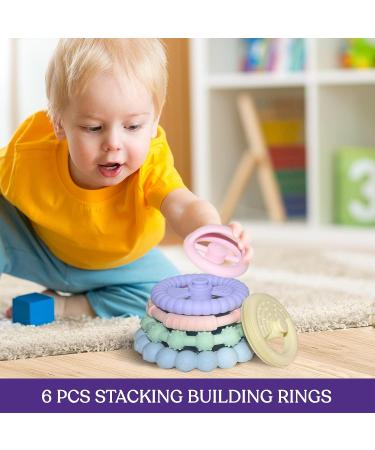 Silicone Stacking Toy for Teething | Fun & Interactive Developmental Toy (Pastel 1) - Buy Online on SooperMarket.com