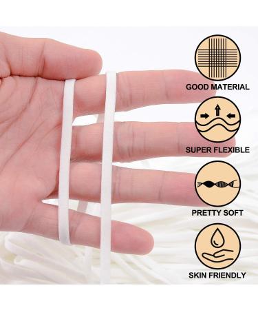 30 Yards 1/4 Inch White Elastic Band for Sewing Masks - Heavy Stretch Knit Braided Elastic - Buy Online on SooperMarket.com
