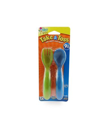 The First Years Take & Toss Toddler Fork and Spoon Set - Assorted Colors - Buy Online on SooperMarket.com