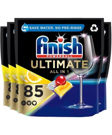 Finish Quantum Ultimate Dishwasher Tablets Lemon Scent 85 Tablets Bulk Buy 4 Pack (Total 340 Tablets) - Buy Online on SooperMarket.com