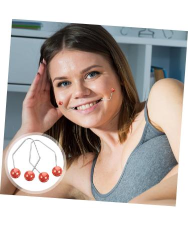 BELLIFFY 1 Pair Dimple Trainer Face Dimples Trainer Dimples Maker Facial Exerciser Face Dimples Shaper Trainer for Dimples Facial Tools Cheeks Clip Face Exerciser Tool Dimples Exerciser 4.30X2.50X0.80CM Red - Buy Online on SooperMarket.com