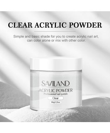 Saviland Clear Acrylic Powder 5.29OZ - Professional Salon-quality Polymer for Nail Extension, French Manicure & Nail Carving - Buy Online on SooperMarket.com