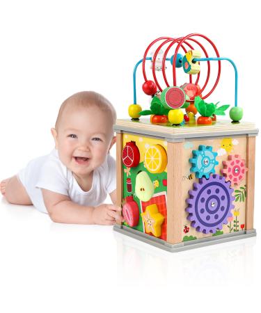 Motor cubes made of wood 7 in 1 Montessori toy Activity Center Baby from 1 year Activity Toys Wood Motor Shots Wood Toys Experience Toys For Klein Children Baby Style 1