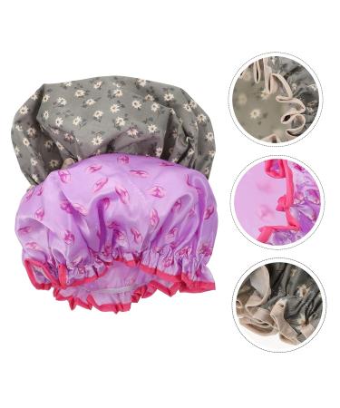 Healeved 2pcs Double-layer Satin-lined Shower Caps for Women - Peva Lining, Hair Drying Turban, Bathing Cap - Buy Online on SooperMarket.com