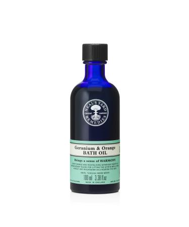 Neal's Yard Remedies Geranium & Orange Bath Oil | Energise Body & Mind W/ Uplifting Scents | 100ml Orange Geranium 100 ml (Pack of 1)