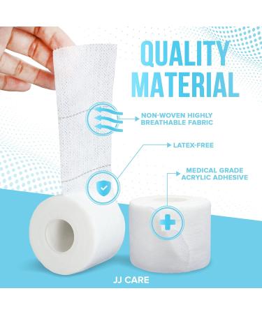 JJ CARE Soft Surgical Tape - 2 Inch x 10 Yards, Pack of 4 - Latex-Free & Hypoallergenic Medical Cloth Tape - Buy Online on SooperMarket.com