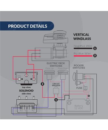 Five Oceans FO3293 Dual Direction Reversing Windlass Solenoid - 12V, 1500W - Marine Grade Materials - Easy Install - Buy Online on SooperMarket.com